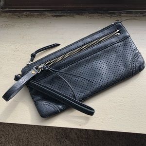 Banana Republic Moto/Biker Black Leather Wristlet